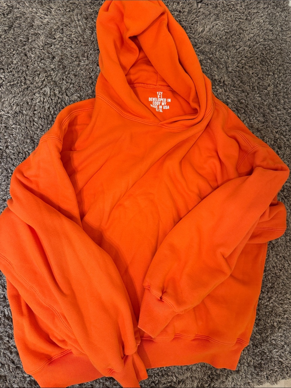 Yeezy double layered sample Orange Hooded Sweatshirt